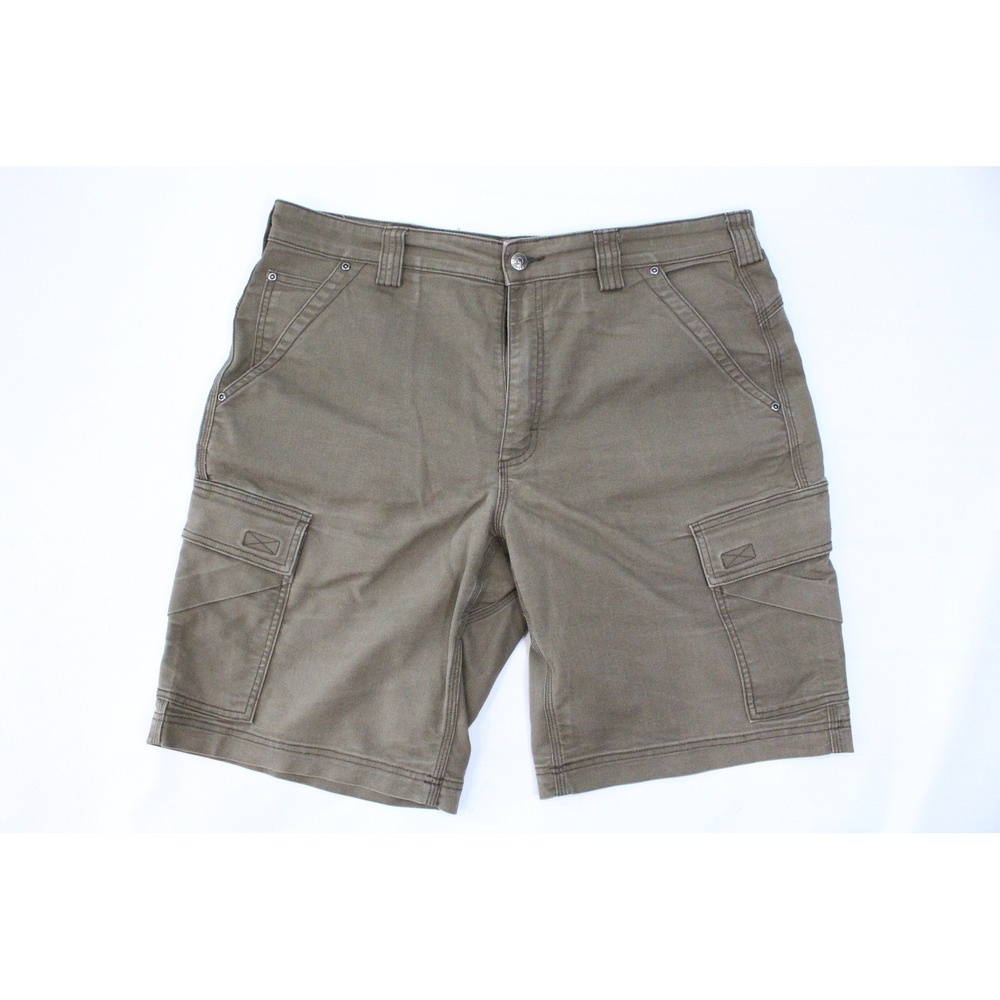 Duluth Trading Co Mens 38 Brown Cargo Shorts CoolMax Canvas Workwear Hiking